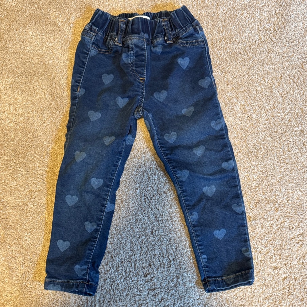 Mini Boden Blue Heart Print Kids Jeans